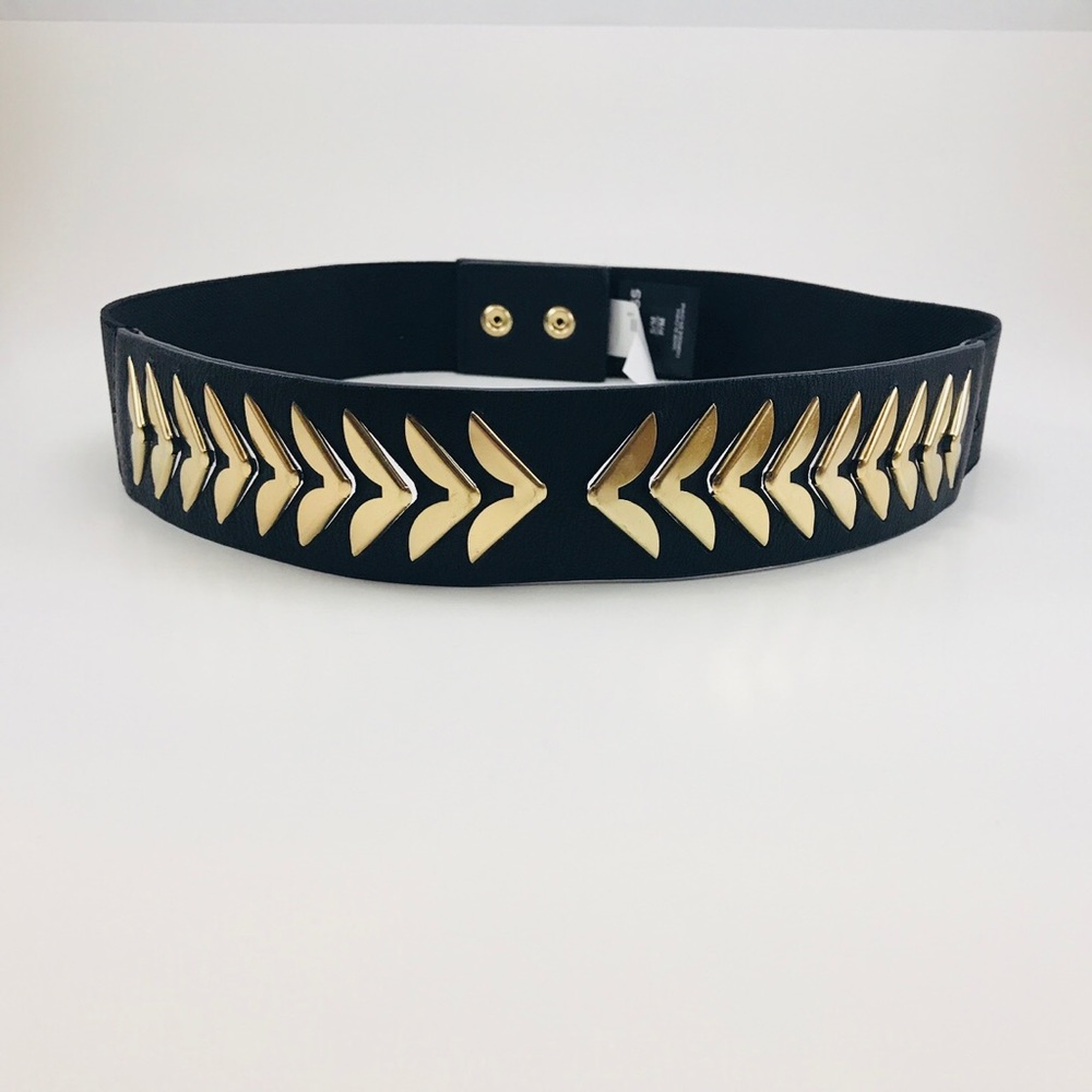 Express Stretch Belt With Gold Metallic Accents. - Picture 3 of 6